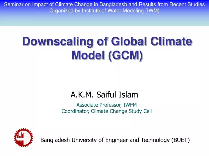 downscaling of global climate model gcm