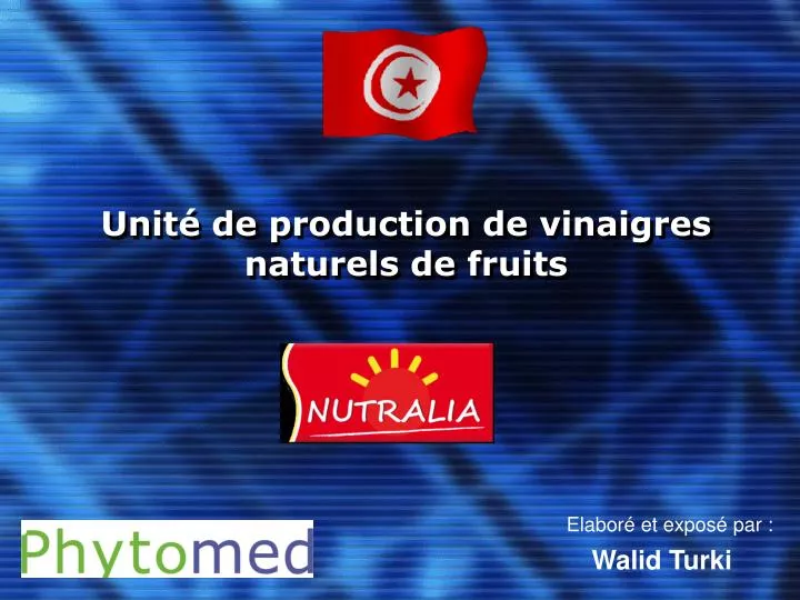unit de production de vinaigres naturels de fruits
