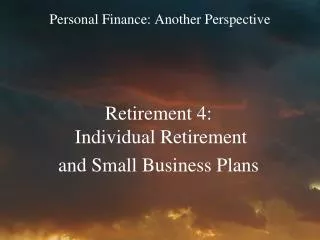 personal finance another perspective