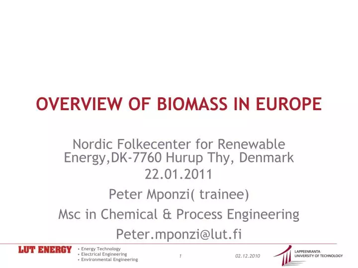 overview of biomass in europe