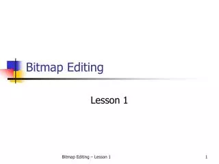 Bitmap Editing