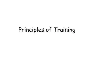 Principles of Training