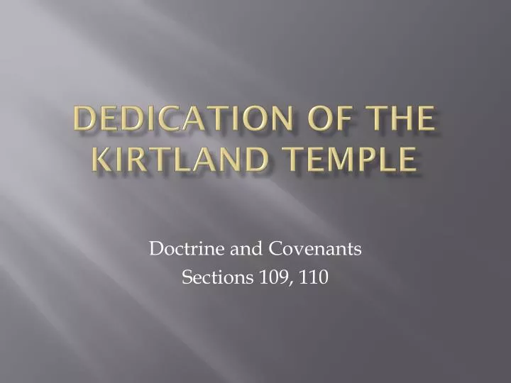 dedication of the kirtland temple