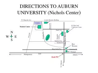 DIRECTIONS TO AUBURN UNIVERSITY (Nichols Center )