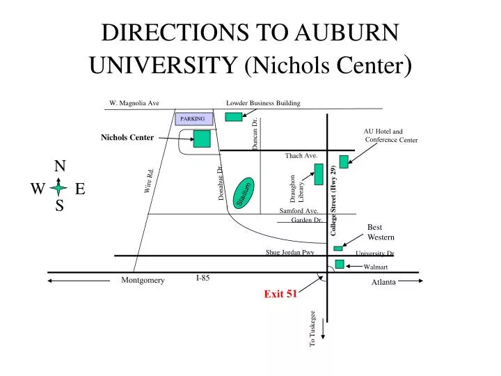 directions to auburn university nichols center