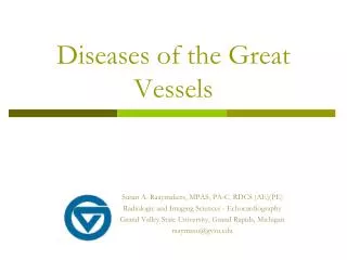 Diseases of the Great Vessels