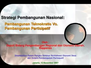 strategi pembangunan nasional