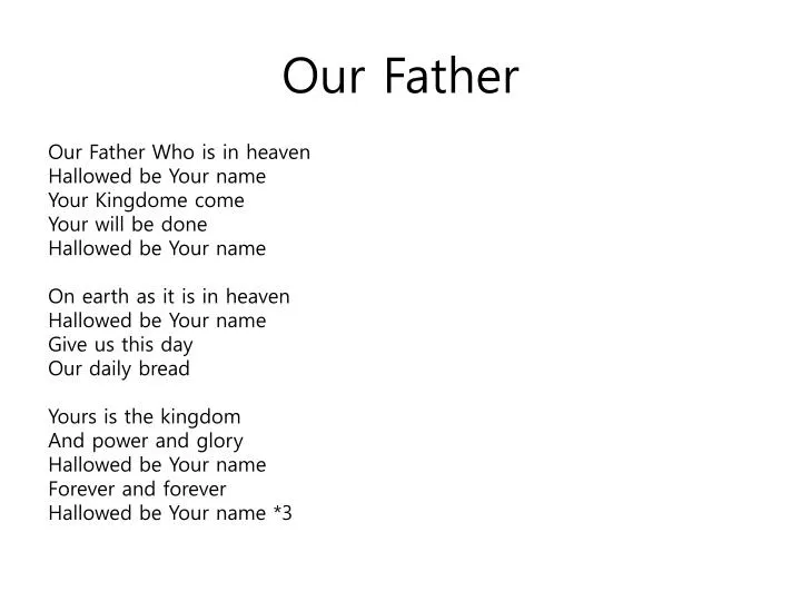 PPT - Our Father, who art in heaven, PowerPoint Presentation, free download  - ID:6665295