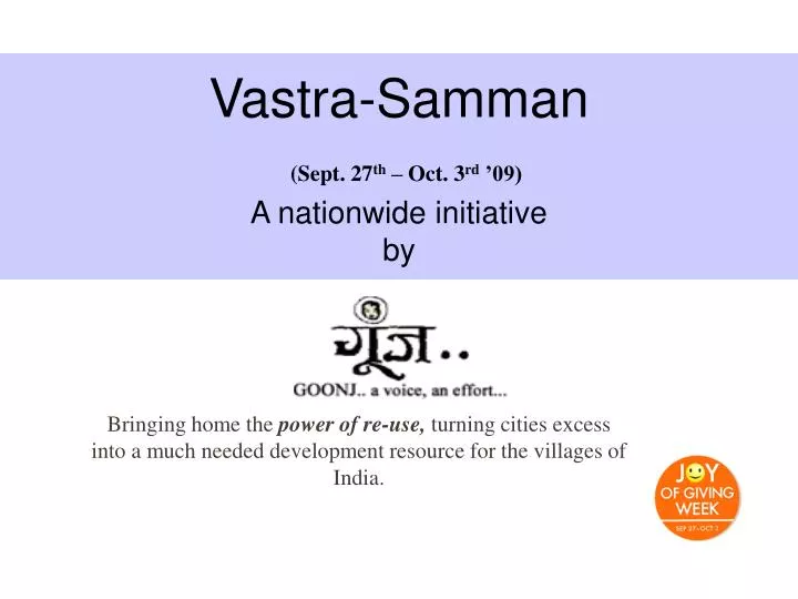 vastra samman sept 27 th oct 3 rd 09 a nationwide initiative by