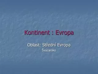 kontinent evropa