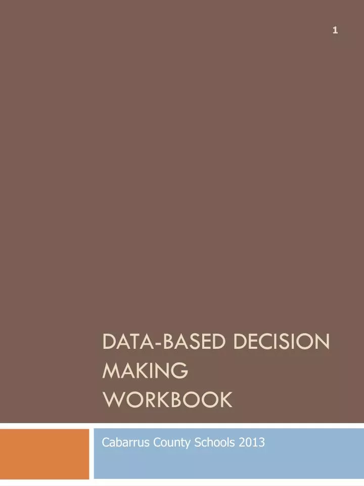 data based decision making workbook
