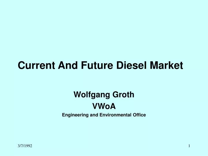current and future diesel market