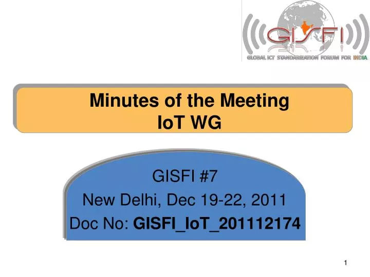 minutes of the meeting iot wg