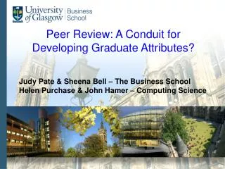 Peer Review: A Conduit for Developing Graduate Attributes?