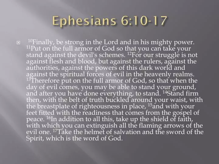 PPT - Ephesians 6:10-17 PowerPoint Presentation, free download - ID:5387762