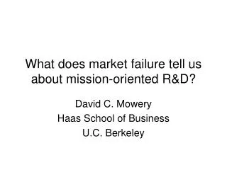 What does market failure tell us about mission-oriented R&amp;D?