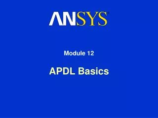 APDL Basics