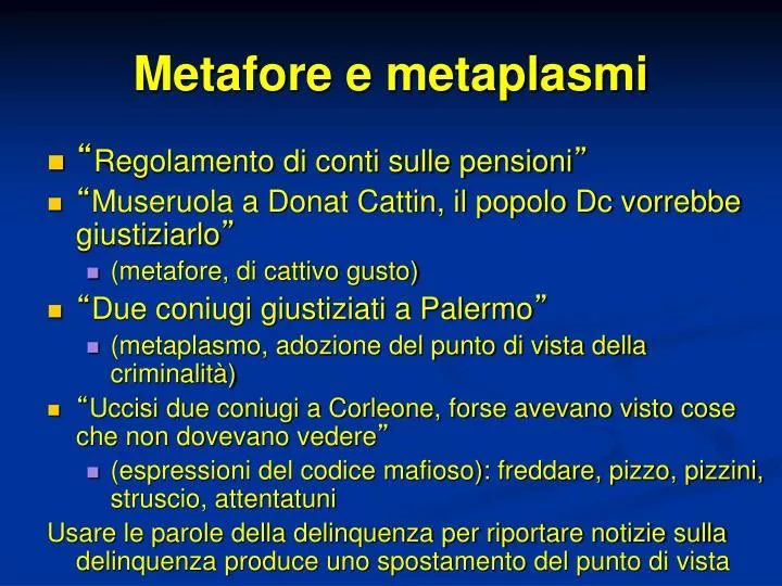 metafore e metaplasmi