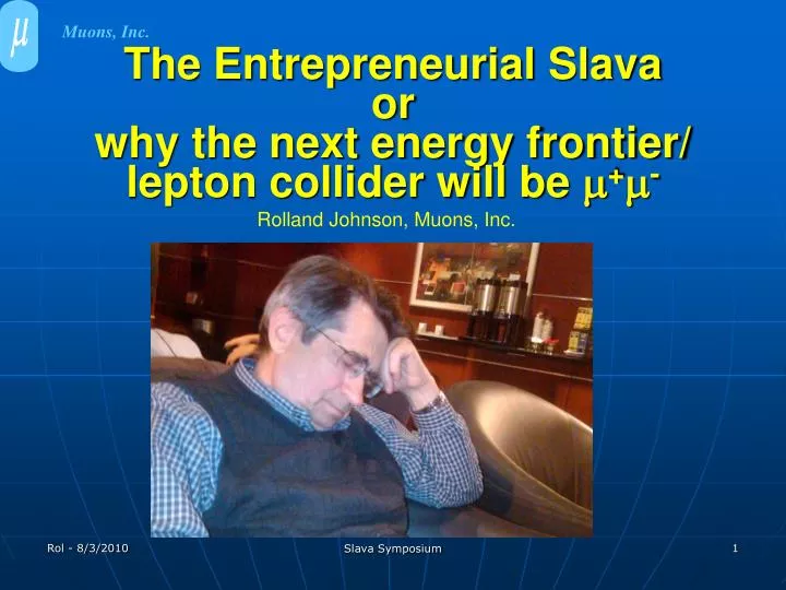 the entrepreneurial slava or why the next energy frontier lepton collider will be m m