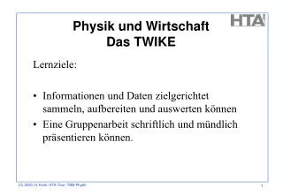 physik und wirtschaft das twike