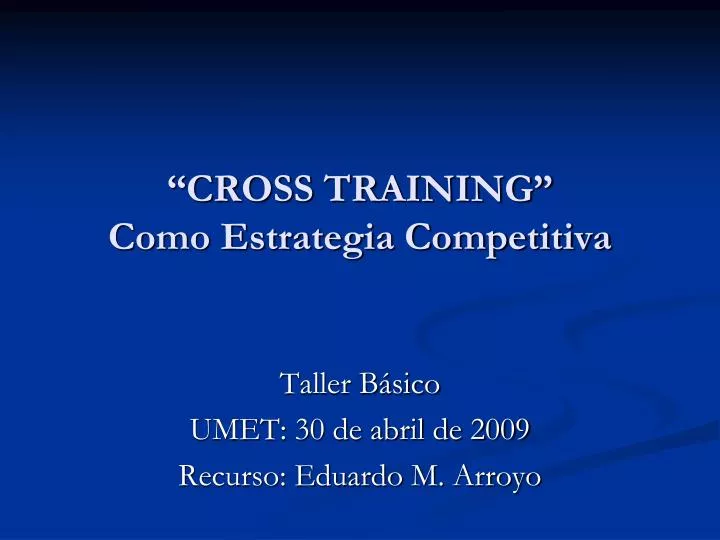 cross training como estrategia competitiva