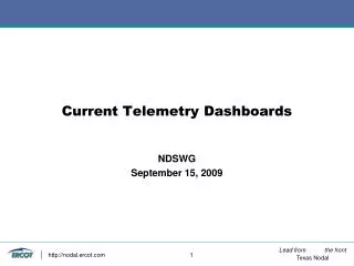 Current Telemetry Dashboards