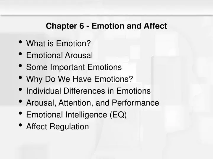 chapter 6 emotion and affect
