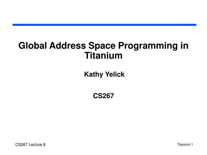 global address space programming in titanium