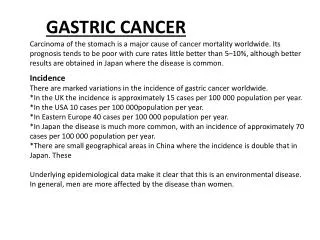 GASTRIC CANCER