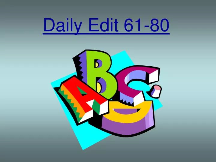 daily edit 61 80