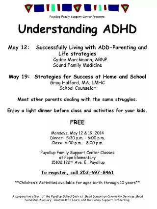 Puyallup Family Support Center Presents: Understanding ADHD