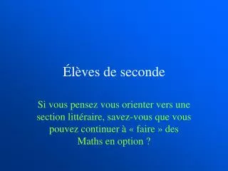 l ves de seconde