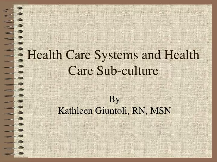 health care systems and health care sub culture