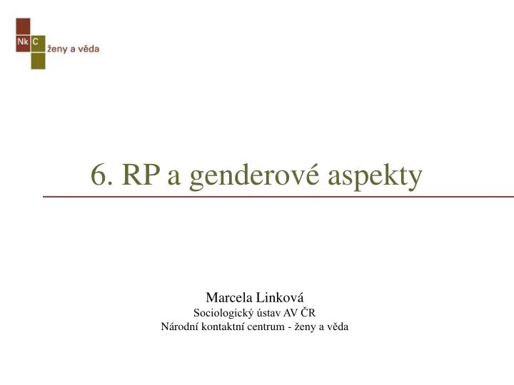 6 rp a genderov aspekty