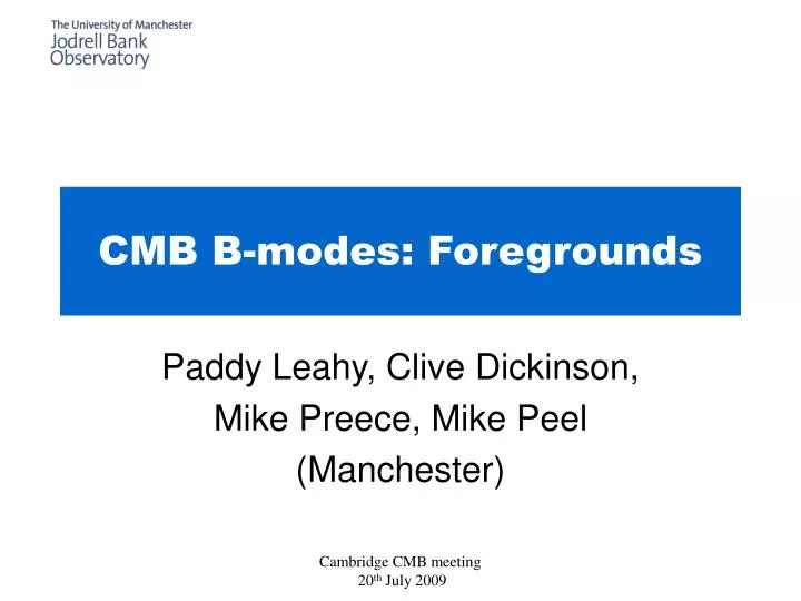 cmb b modes foregrounds