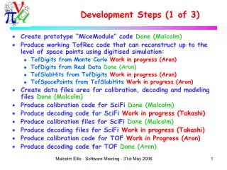 Development Steps (1 of 3)
