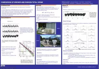 COMPARISON OF BREWER AND DOBSON TOTAL OZONE