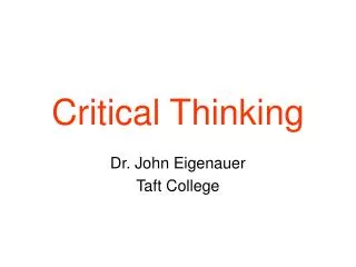 Critical Thinking