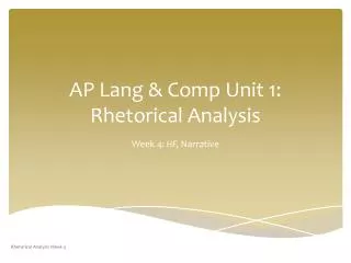 AP Lang &amp; Comp Unit 1: Rhetorical Analysis
