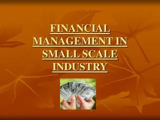 FINANCIAL MANAGEMENT IN SMALL SCALE INDUSTRY