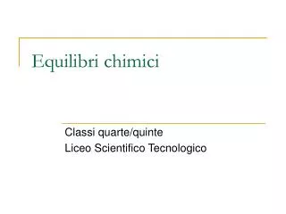 equilibri chimici
