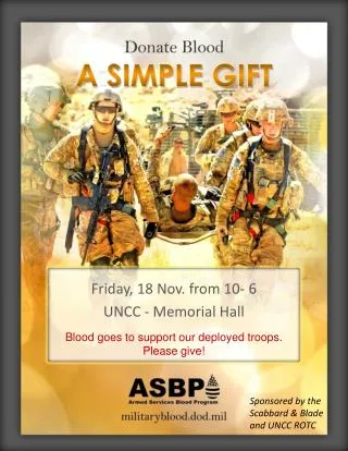 Friday, 18 Nov. from 10- 6 UNCC - Memorial Hall