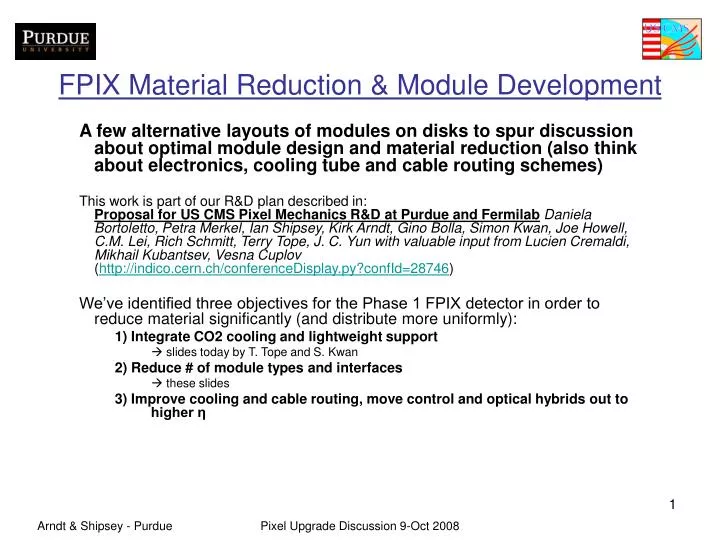 fpix material reduction module development