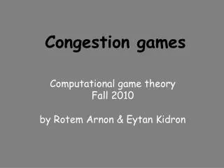 Congestion games