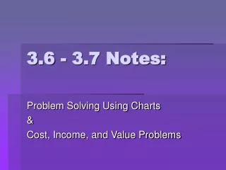 3.6 - 3.7 Notes:
