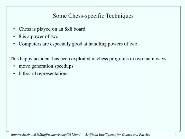some chess specific techniques