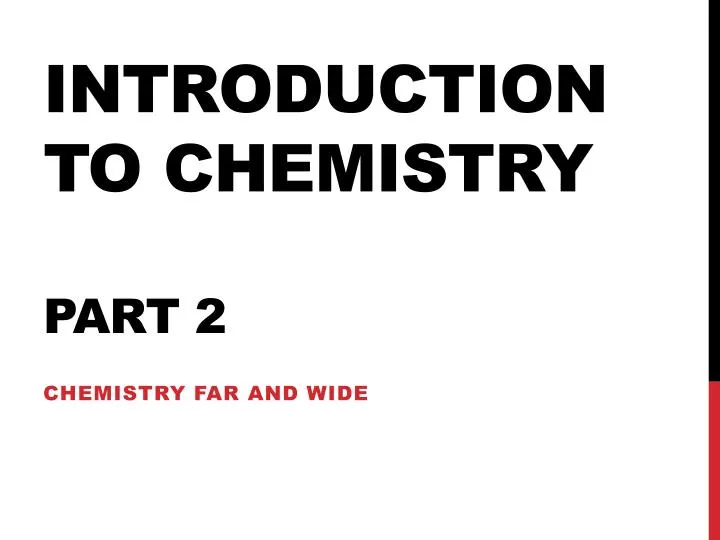 introduction to chemistry part 2