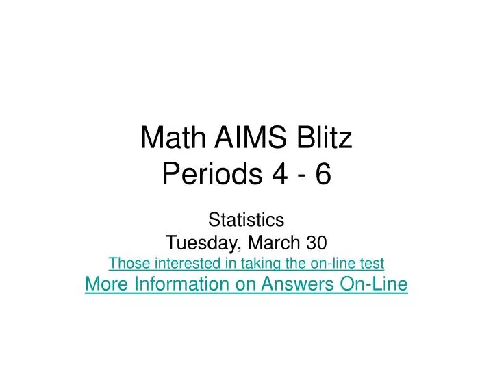 math aims blitz periods 4 6