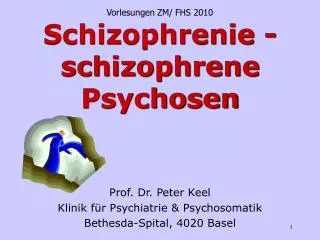 Schizophrenie - schizophrene Psychosen