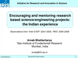 Initiative for Research and Innovation in Science